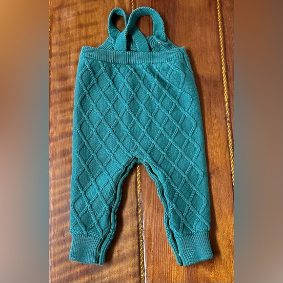 Hannah Anderson Baby Emerald Green Knit Overalls 12-18 Months - Picture 12 of 12